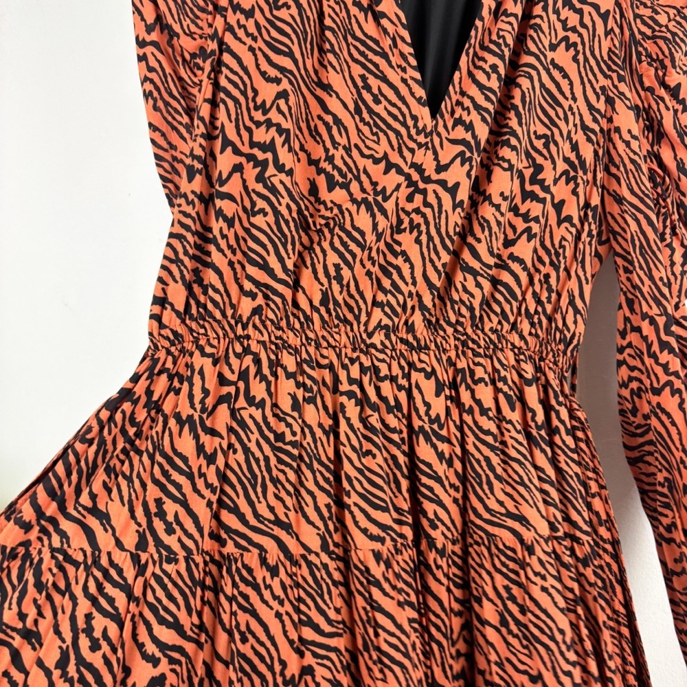 Anna Cate Elizabeth Tiger Print Long Sleeve Mini Dress Sz XS - Picture 9 of 13